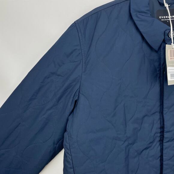 Everlane Mens The ReNew Quilted Liner Shirt Jacket Small Navy Blue Shacket NWT - Picture 6 of 9